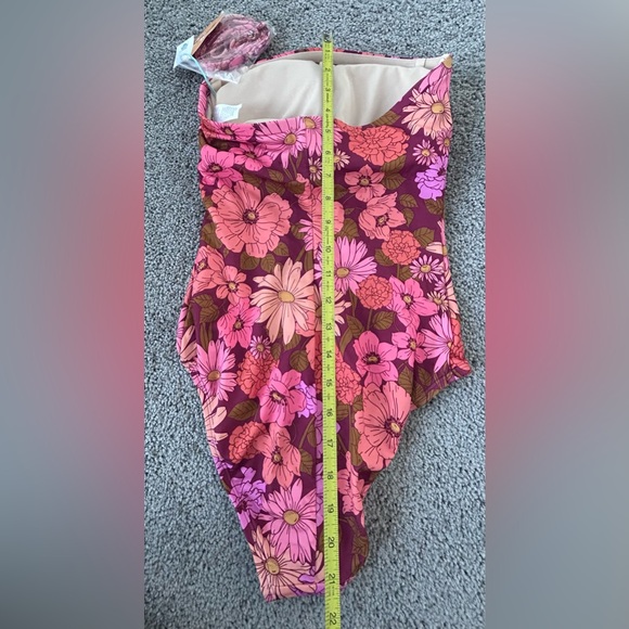 Kona Sol Pink and Purple Floral Women’s One Piece Bathing Suit, Swim, Size S - Picture 5 of 9
